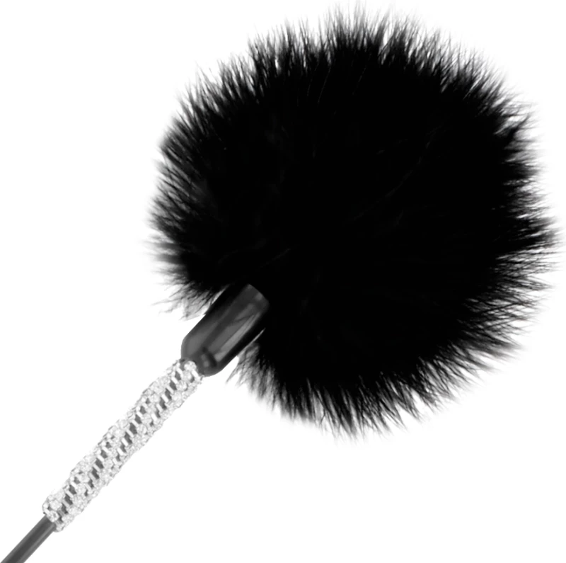 DARKNESS FEATHER CROP BLACK 50cm