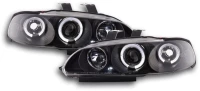 Φανάρια εμπρός angel eyes για Honda Civic 2/3 πορτο (1992-1995) - μαύρα , με λάμπες (Η1) - σετ 2τμχ.
