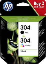 HP 304 2-pack Black-Tri color (3JB05AE)