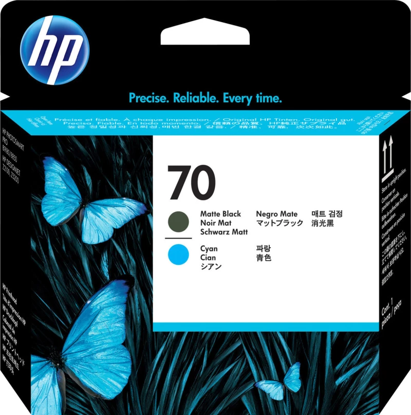 HP 70 Matte Black/Cyan Printhead (C9404A)