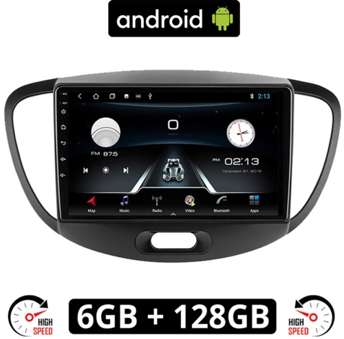 HYUNDAI i10 (2008 - 2013) Android οθόνη αυτοκίνητου 6GB με GPS WI-FI (ηχοσύστημα αφής 9" ιντσών OEM Youtube Playstore MP3 USB Radio Bluetooth Mirrorlink εργοστασιακή, 4x60W, AUX) HY782-6GB