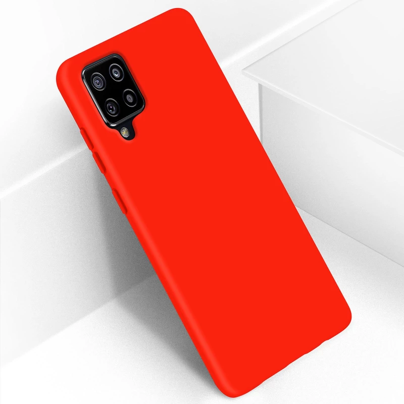 TPU Silicone Case Compatible with Samsung Galaxy A42 5G - Soft Flexible Protective Phone Cover - Orange(oem)