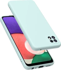 Samsung Galaxy A22 5G - Slim Liquid Silicone Gel Rubber Case Soft Touch Back Cover matte Mint (oem)