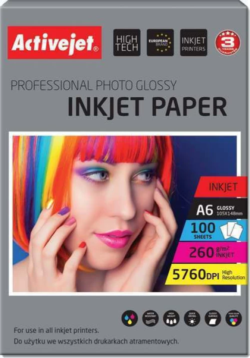 Active Jet Premium Photo Glossy A6 260gr 100 Φύλλα