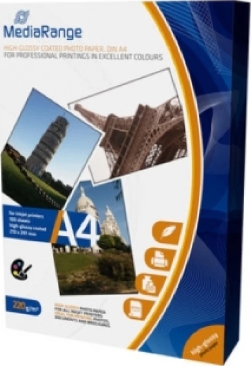 MediaRange High Glossy Photo Paper A4 220gr 100 Φύλλα