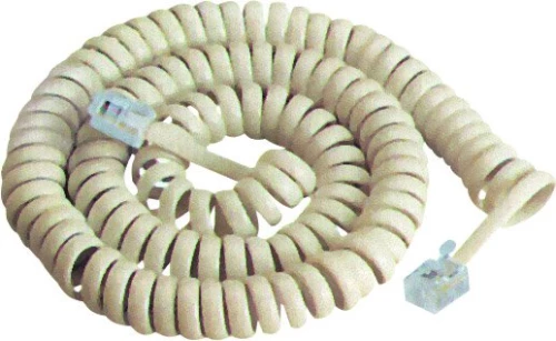 Καλώδιο Ακουστικού 4P4C Spiral Λευκό 2.1m