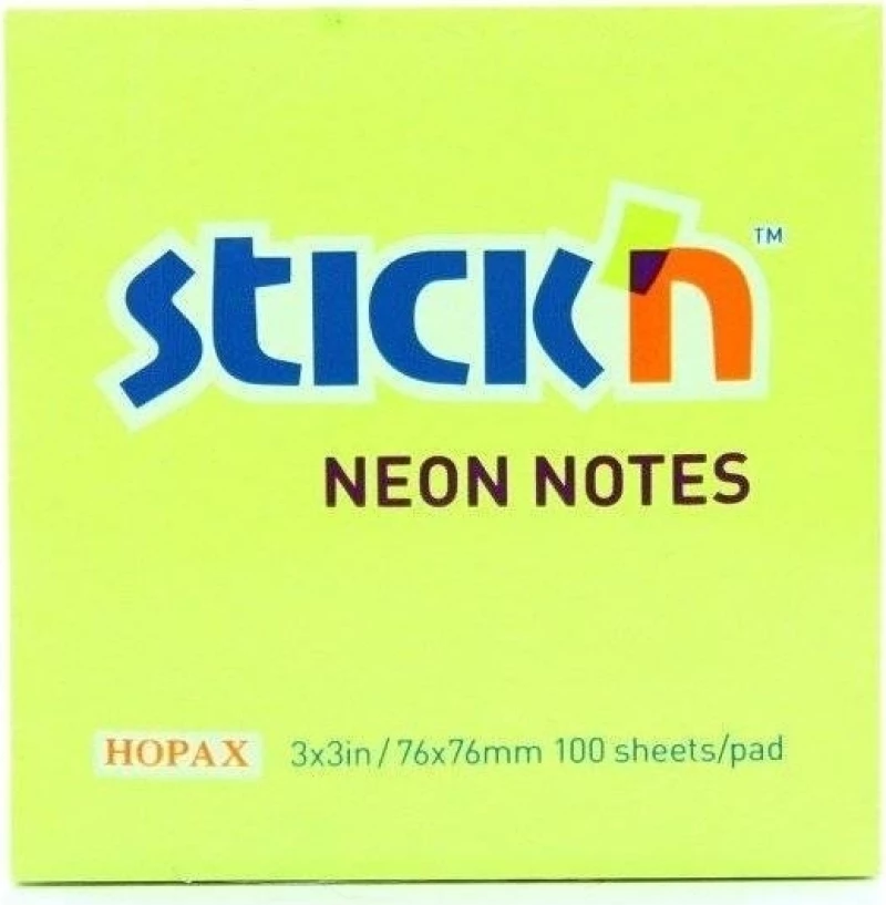 Stick'N 14021167 7.6 x 7.6cm 100 φύλλα Πράσινο