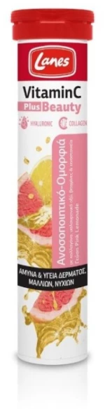 Lanes Vitamin C Plus Beauty Pink Lemonade 500mg 20 αναβράζοντα δισκία