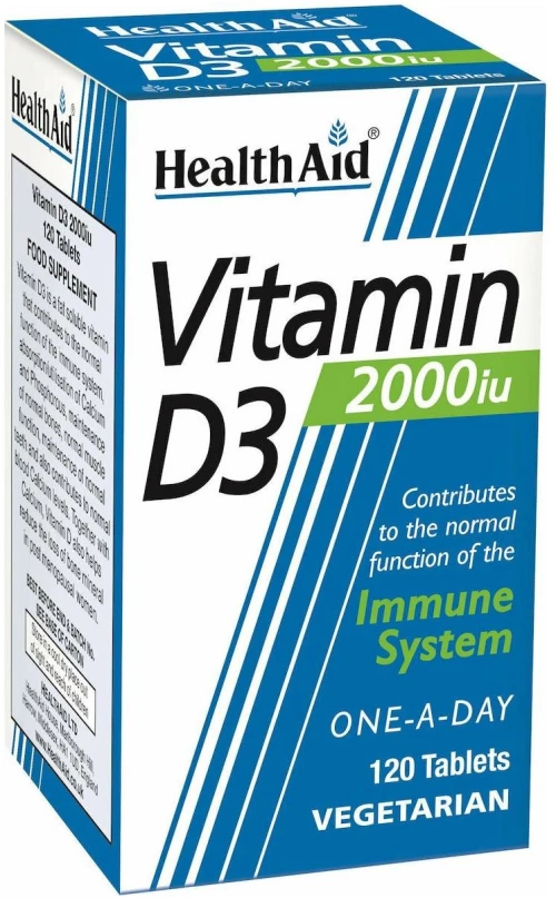 Health Aid Vitamin D3 2000iu 120 φυτικές κάψουλες